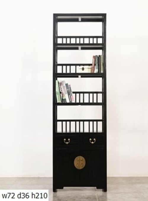 09 Custom make 4tier 2drawer & 2door slim tall bookshelf
