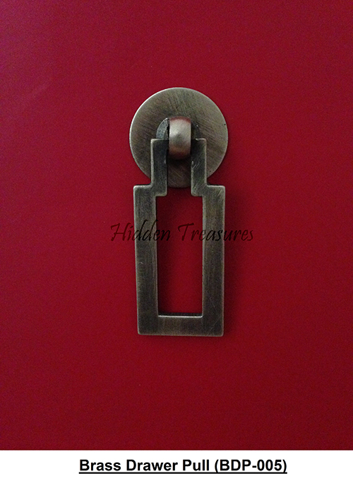05 Brass longish rectangular design drawer pull