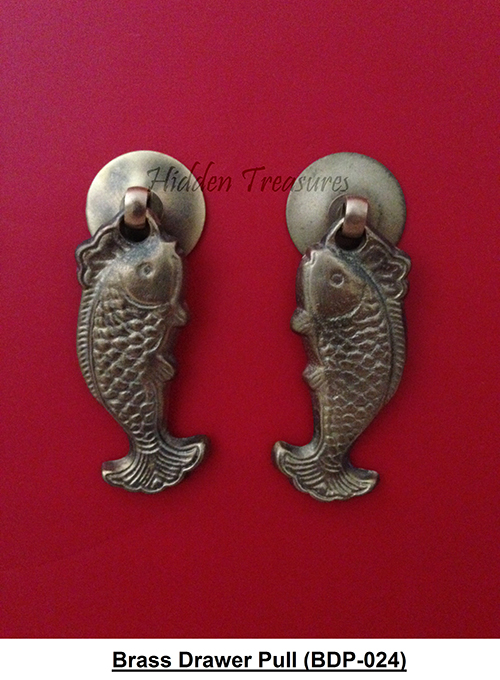 24 Brass fish design drawer pull