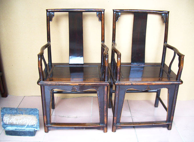 05 Antique Scholar Chair pair