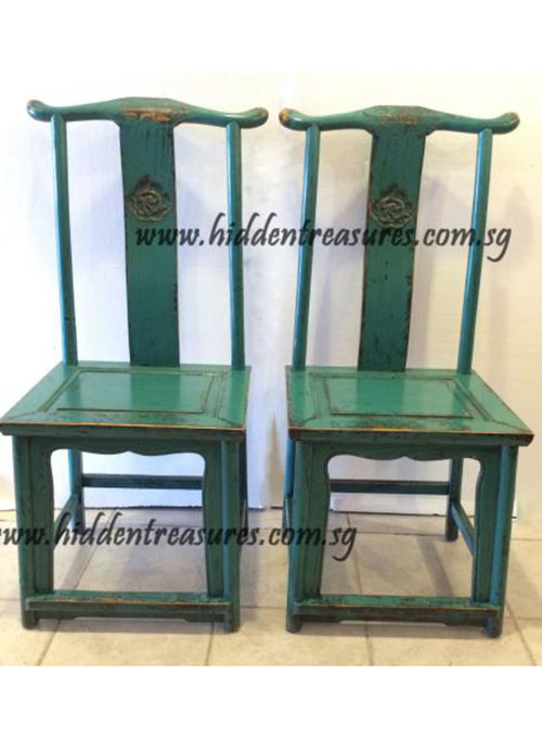 11 Custom make antique green Chinese official high back chair