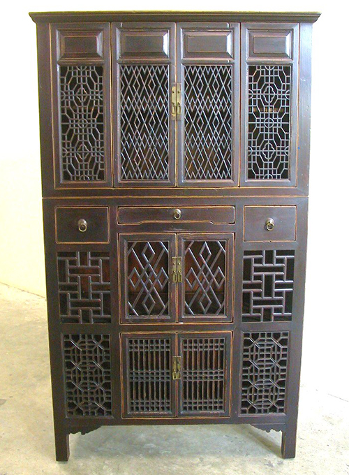 16 Antique 8door fretwork Cabinet