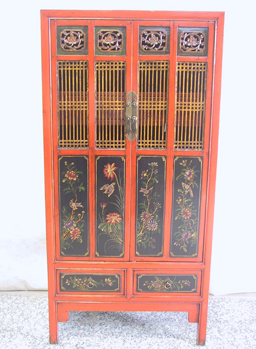 18 Antique guilded with fretwork fujian Cabinet 