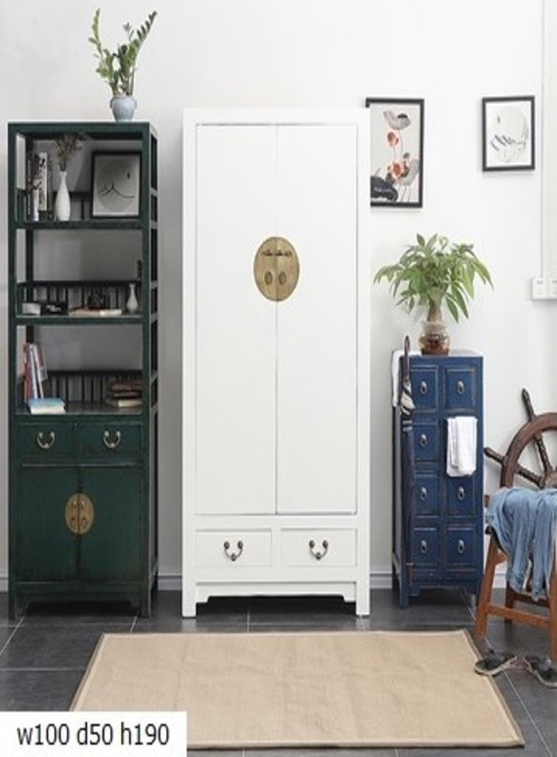 14 Custom make white 2drawer & 2door tall cabinet