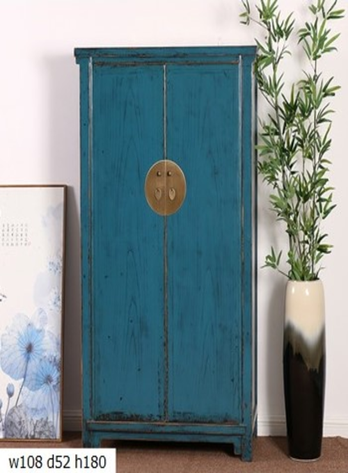 25 Custom make antique blue 2door A-shaped cabinet