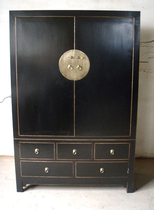 03 Custom make black TV cabinet
