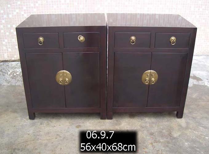 07 Custom make black 2drawer & 2door bedside cabinet
