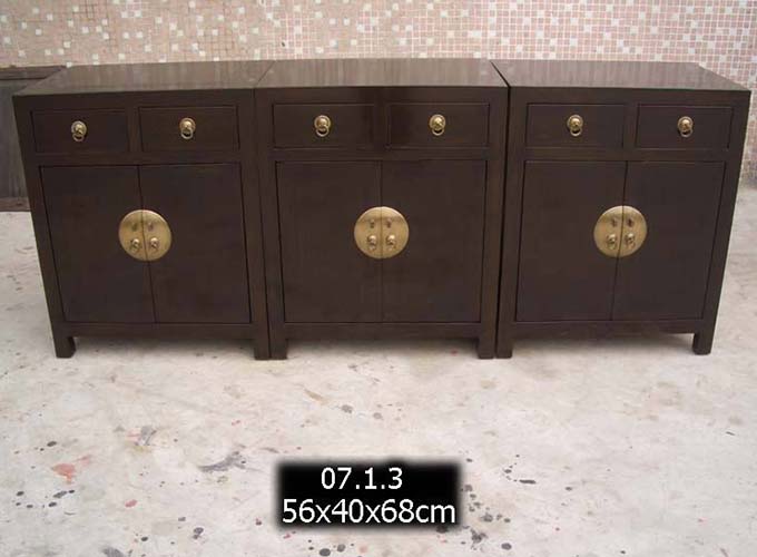 07 Custom make black 2drawer & 2door bedside cabinet