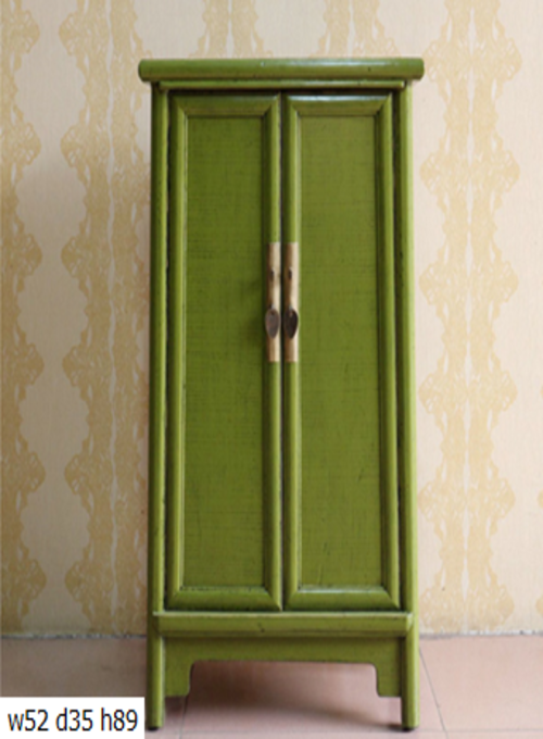 26 Custom make antique green tappered 2door shoe cabinet