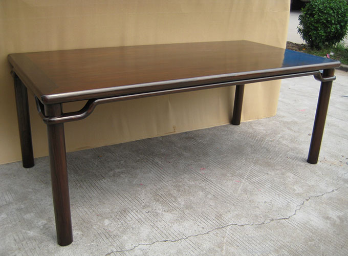 09 Custom make Ming style round legged dining table 