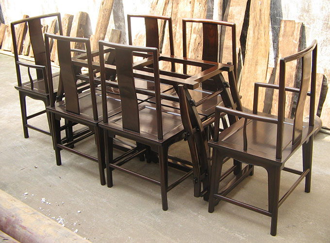 16 Custom make horse-saddle style dining table 